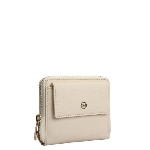 Wax Leather Ladies Wallet - Marshmallow