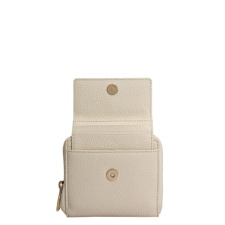 Wax Leather Ladies Wallet - Marshmallow