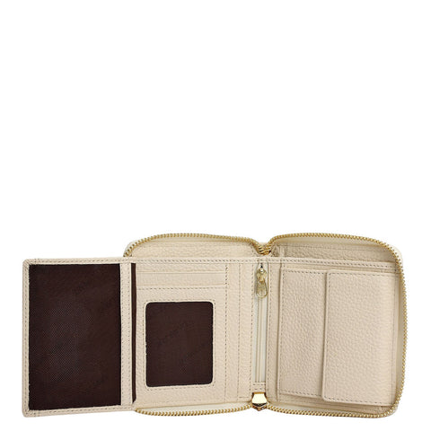 Wax Leather Ladies Wallet - Marshmallow