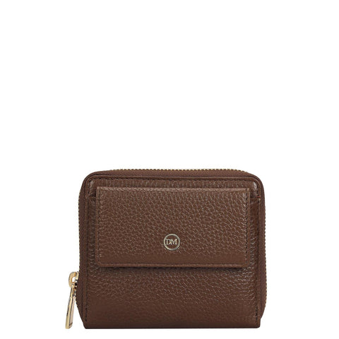 Wax Leather Ladies Wallet - Mocha