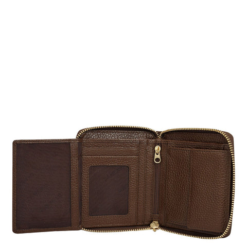 Wax Leather Ladies Wallet - Mocha