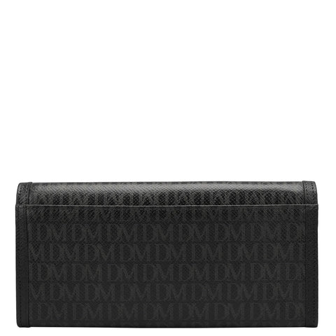 Monogram Leather Ladies Wallet - Black