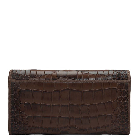 Croco Leather Ladies Wallet - Date