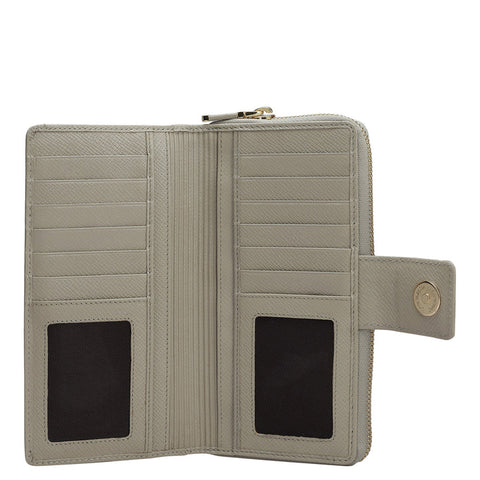 Croco Leather Ladies Wallet - Frost