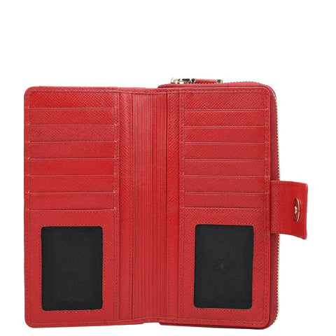 Croco Leather Ladies Wallet - Red