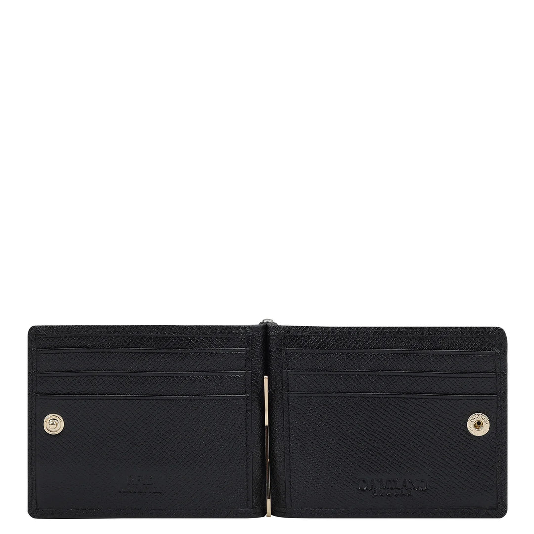 Croco Leather Money Clip - Black