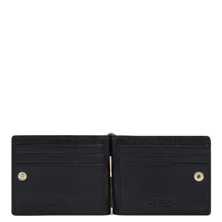 Croco Leather Money Clip - Black