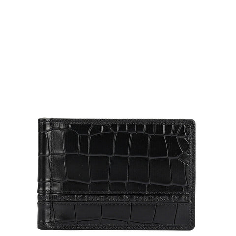 Croco Leather Money Clip - Black