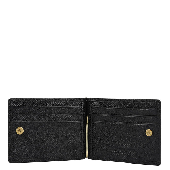 Croco Leather Money Clip - Black