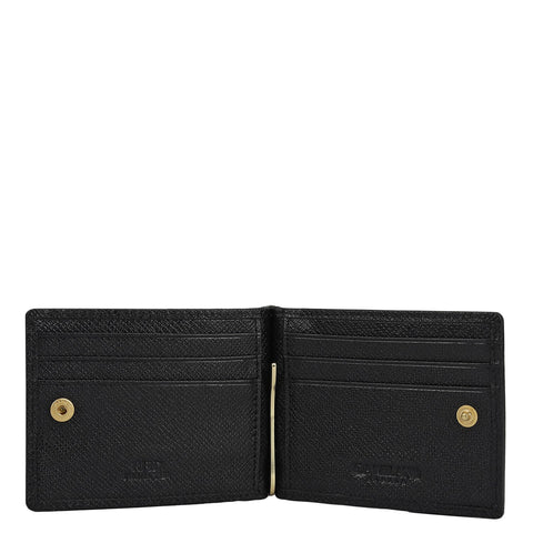 Croco Leather Money Clip - Black