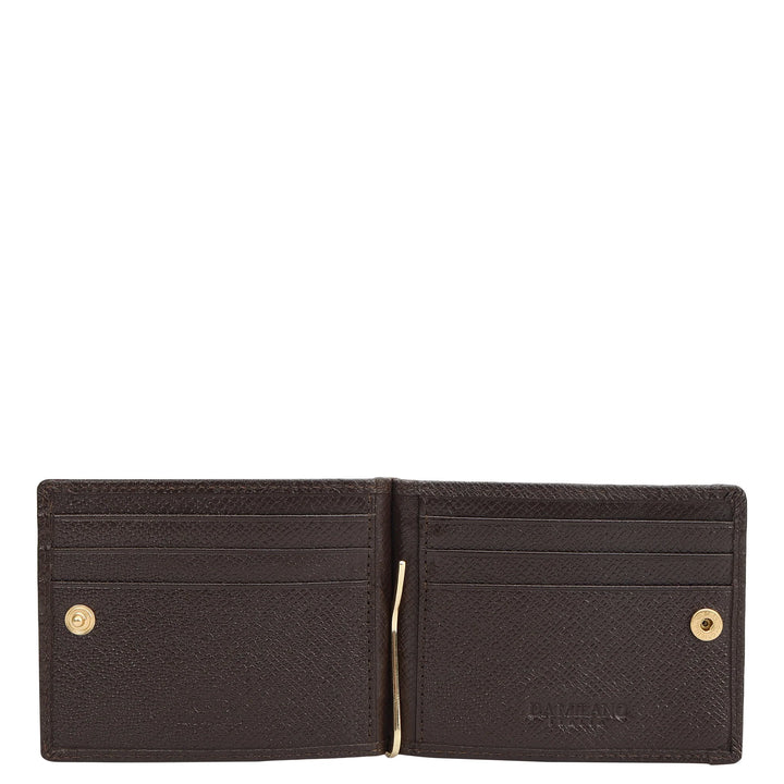 Croco Leather Money Clip - Walnut