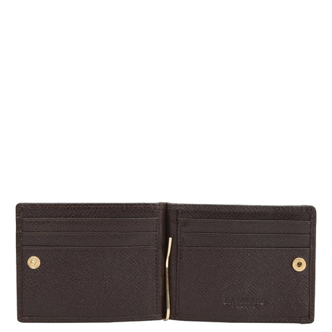Croco Leather Money Clip - Walnut