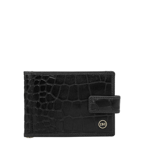 2 Slots Leather Money Clip - Black