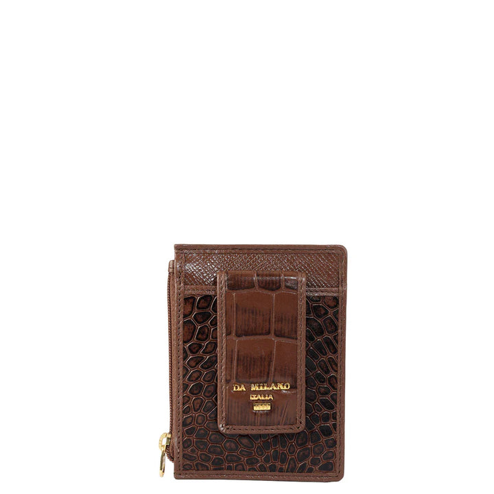 Croco Franzy Leather Money Clip - Date