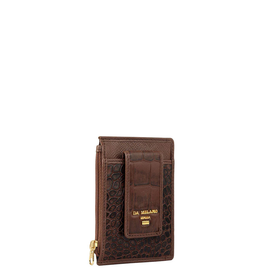 Croco Franzy Leather Money Clip - Date