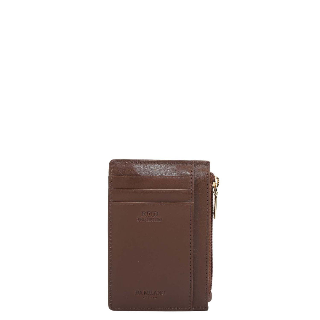 Plain Leather Money Clip - Brown