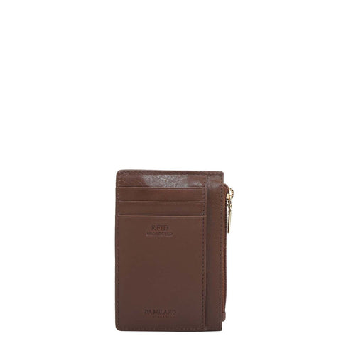 Plain Leather Money Clip - Brown