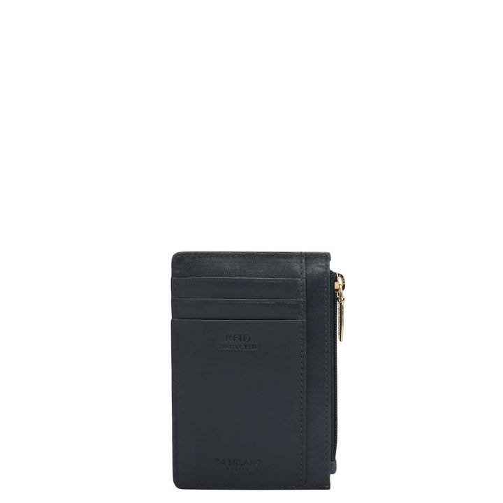 Plain Leather Money Clip - Navy