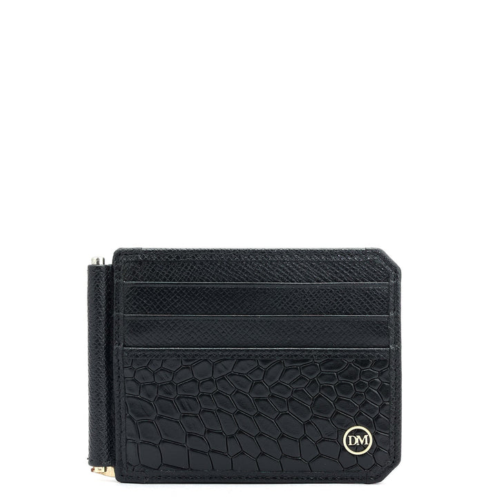 12 Slots Leather Money Clip - Black