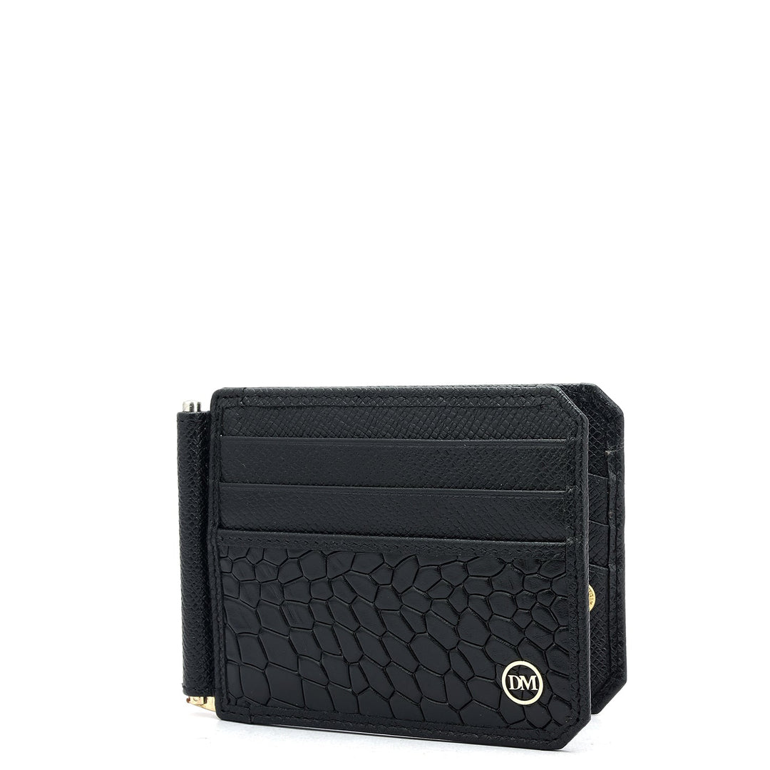 12 Slots Leather Money Clip - Black