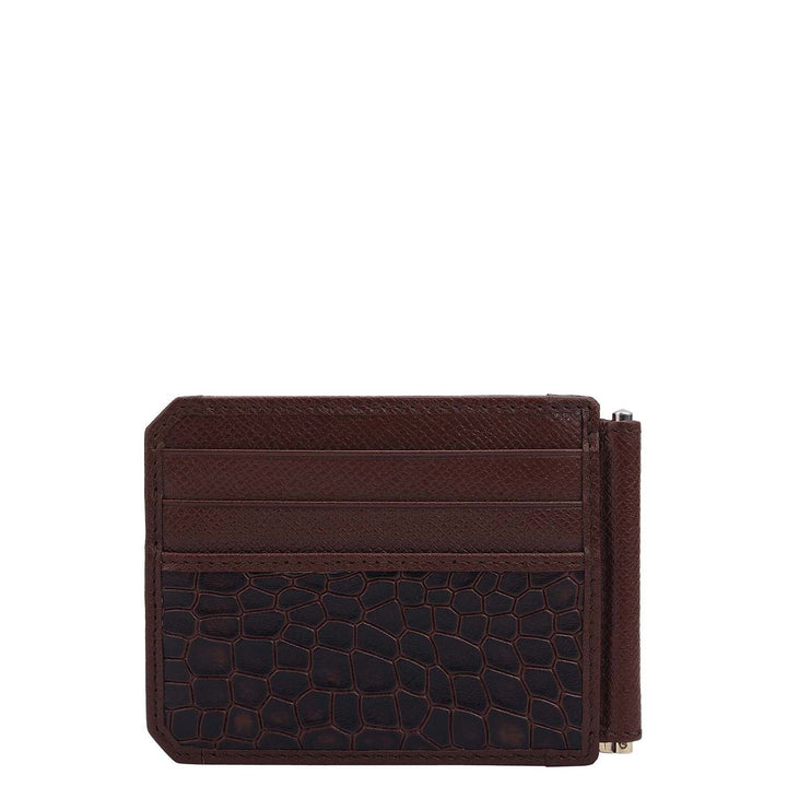 Croco Franzy Leather Money Clip - Date