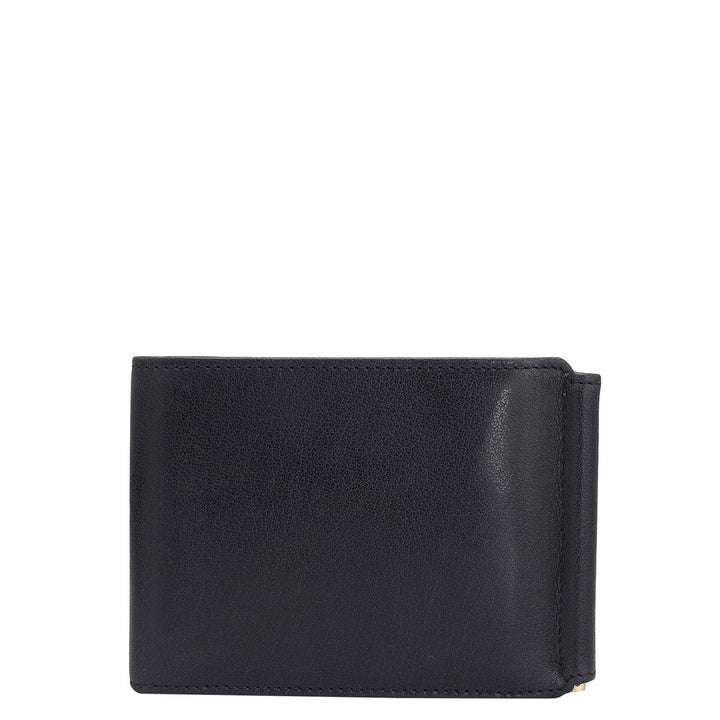 Elephant Pattern Leather Money Clip - Navy