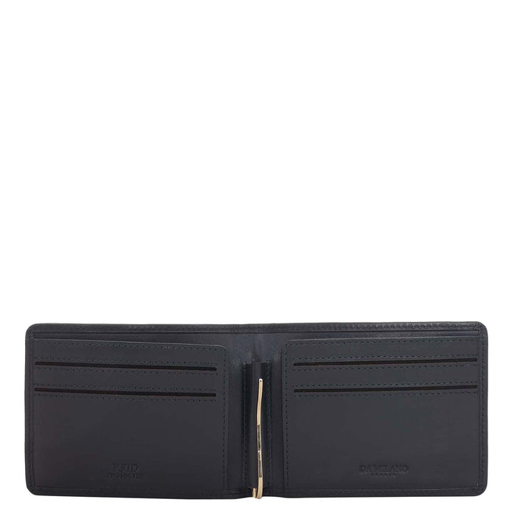Calf Leather Money Clip - Navy