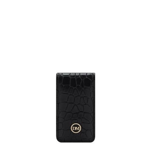 Croco Leather Money Clip - Black