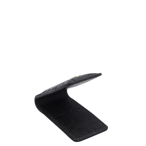 Croco Leather Money Clip - Black