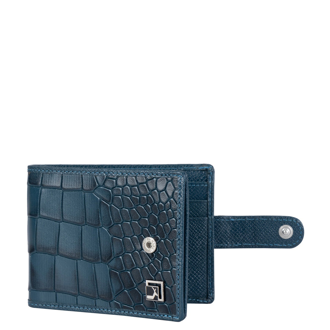 Croco Leather Money Clip - Ocean