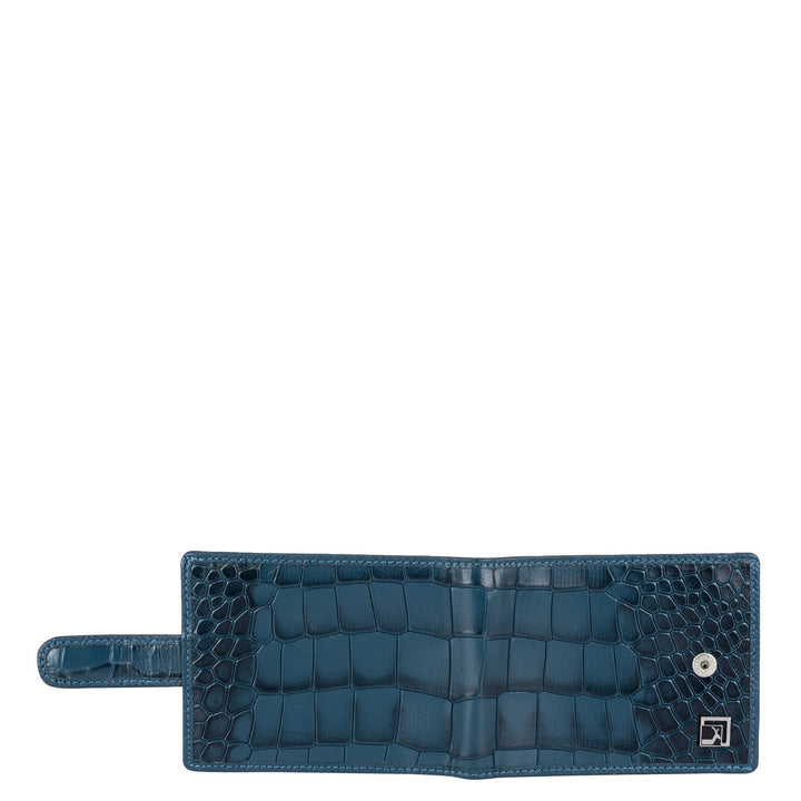 Croco Leather Money Clip - Ocean