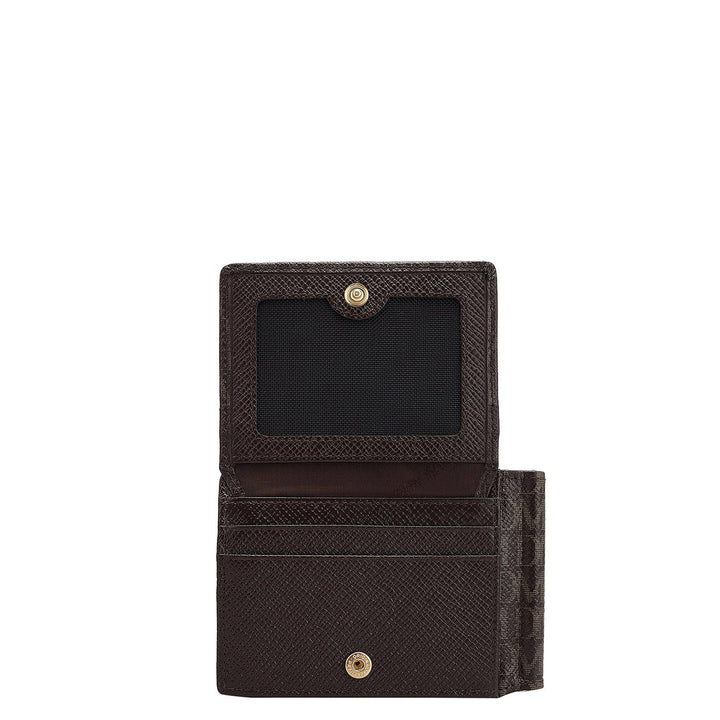 Monogram Leather Money Clip - Chocolate