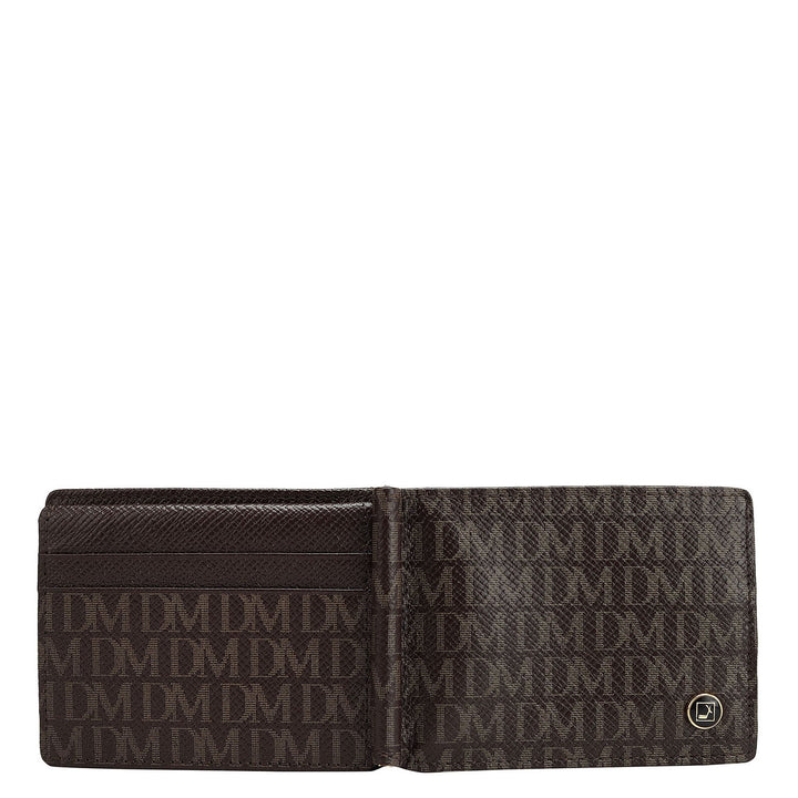 Monogram Leather Money Clip - Chocolate