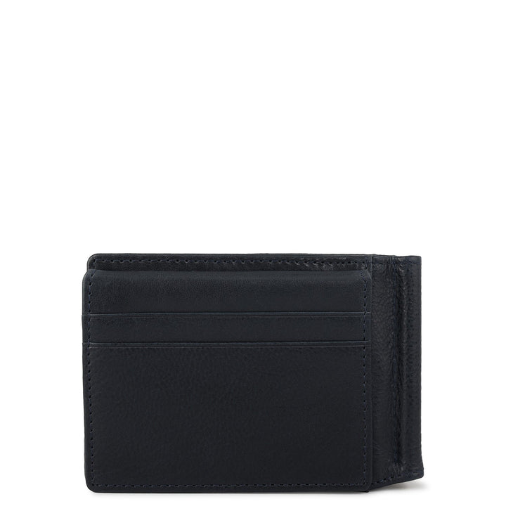 Plain Leather Money Clip - Navy