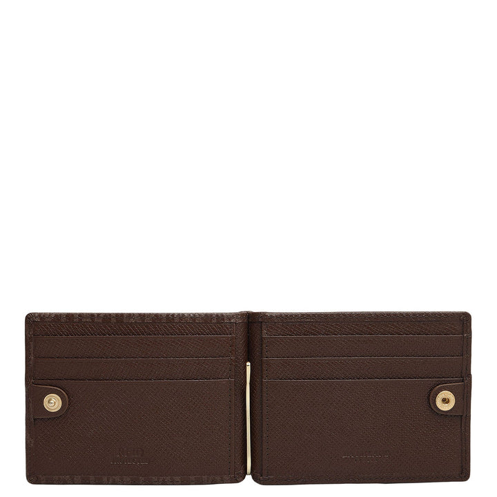 Monogram Leather Money Clip - Walnut