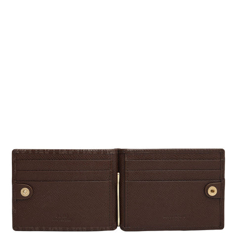 Monogram Leather Money Clip - Walnut