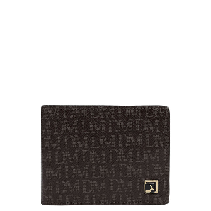 Monogram Leather Money Clip - Chocolate