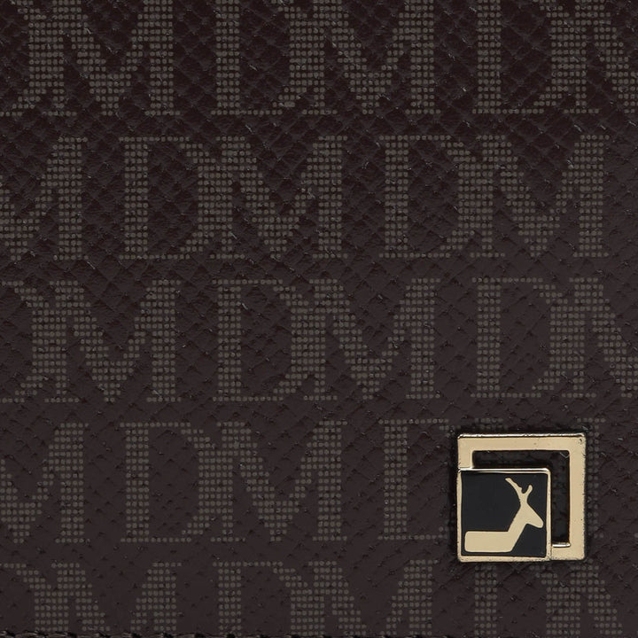 Monogram Leather Money Clip - Chocolate