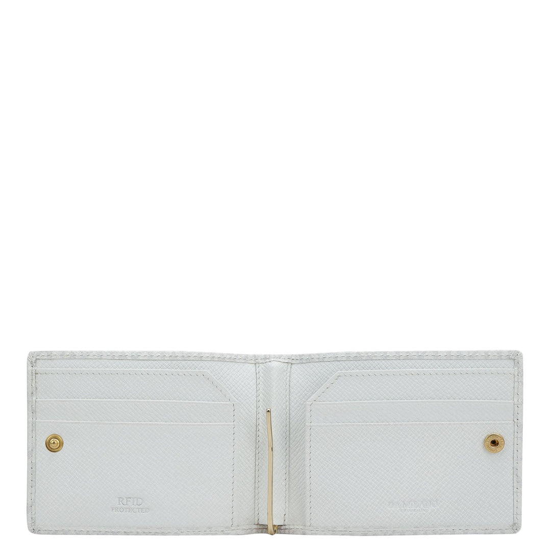 Monogram Leather Money Clip - White