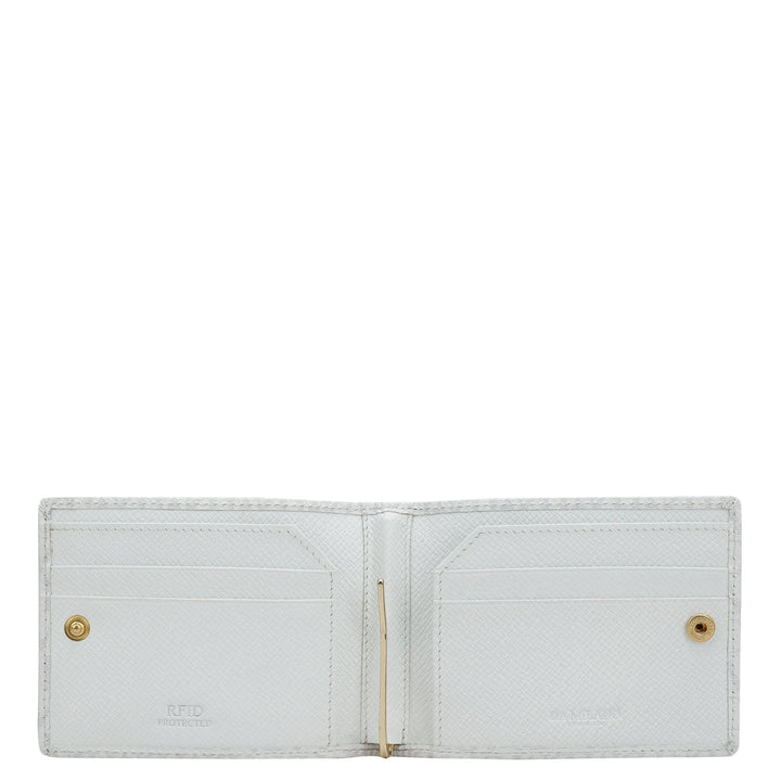 Monogram Leather Money Clip - White