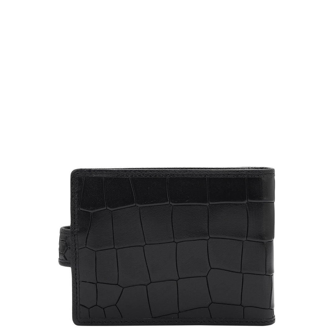 9 Slots Leather Money Clip - Black
