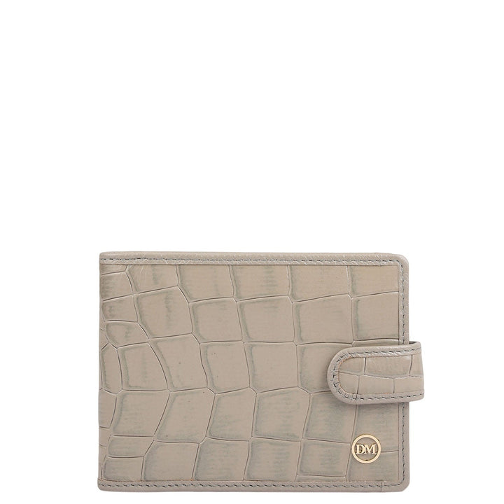 Croco Leather Money Clip - Stone Grey