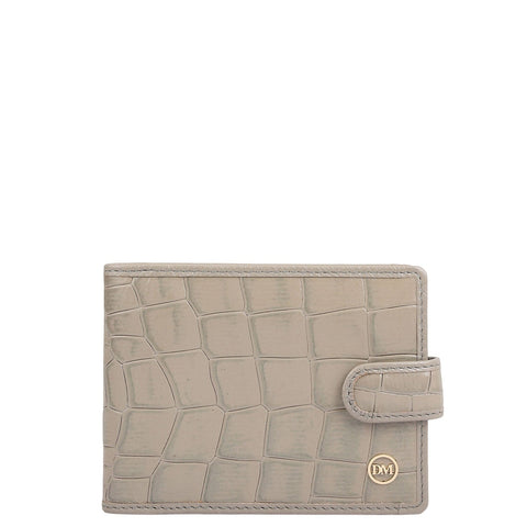 Croco Leather Money Clip - Stone Grey