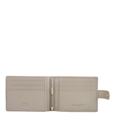 Croco Leather Money Clip - Stone Grey