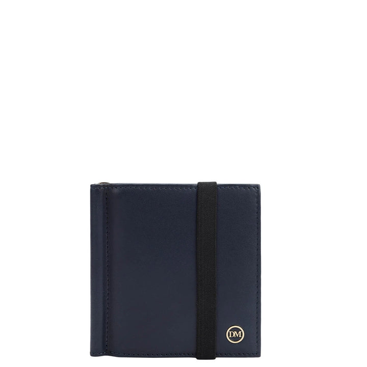 Calf Leather Money Clip - Navy