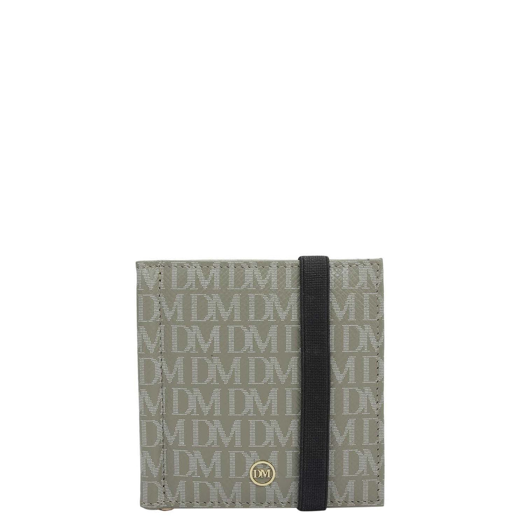Monogram Leather Money Clip - Stone Grey
