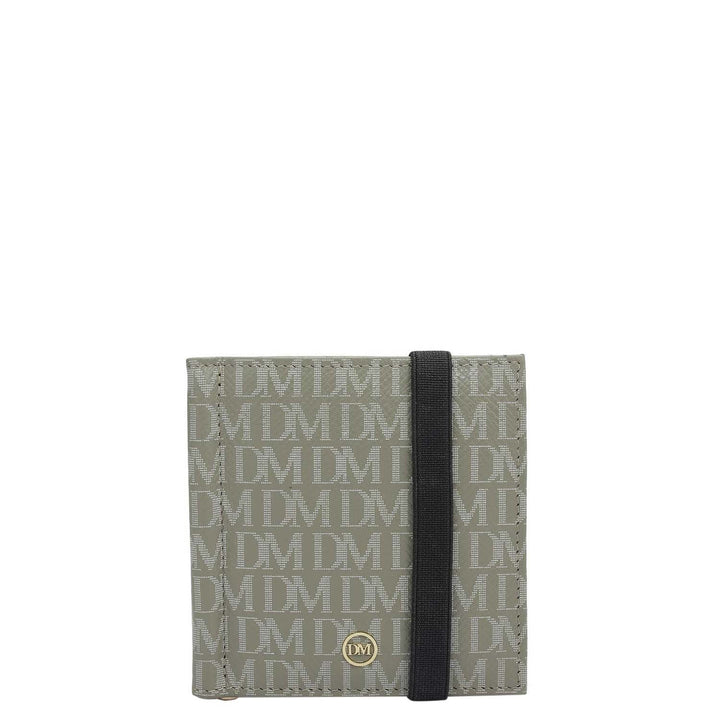 Monogram Leather Money Clip - Stone Grey