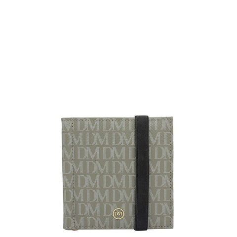 Monogram Leather Money Clip - Stone Grey
