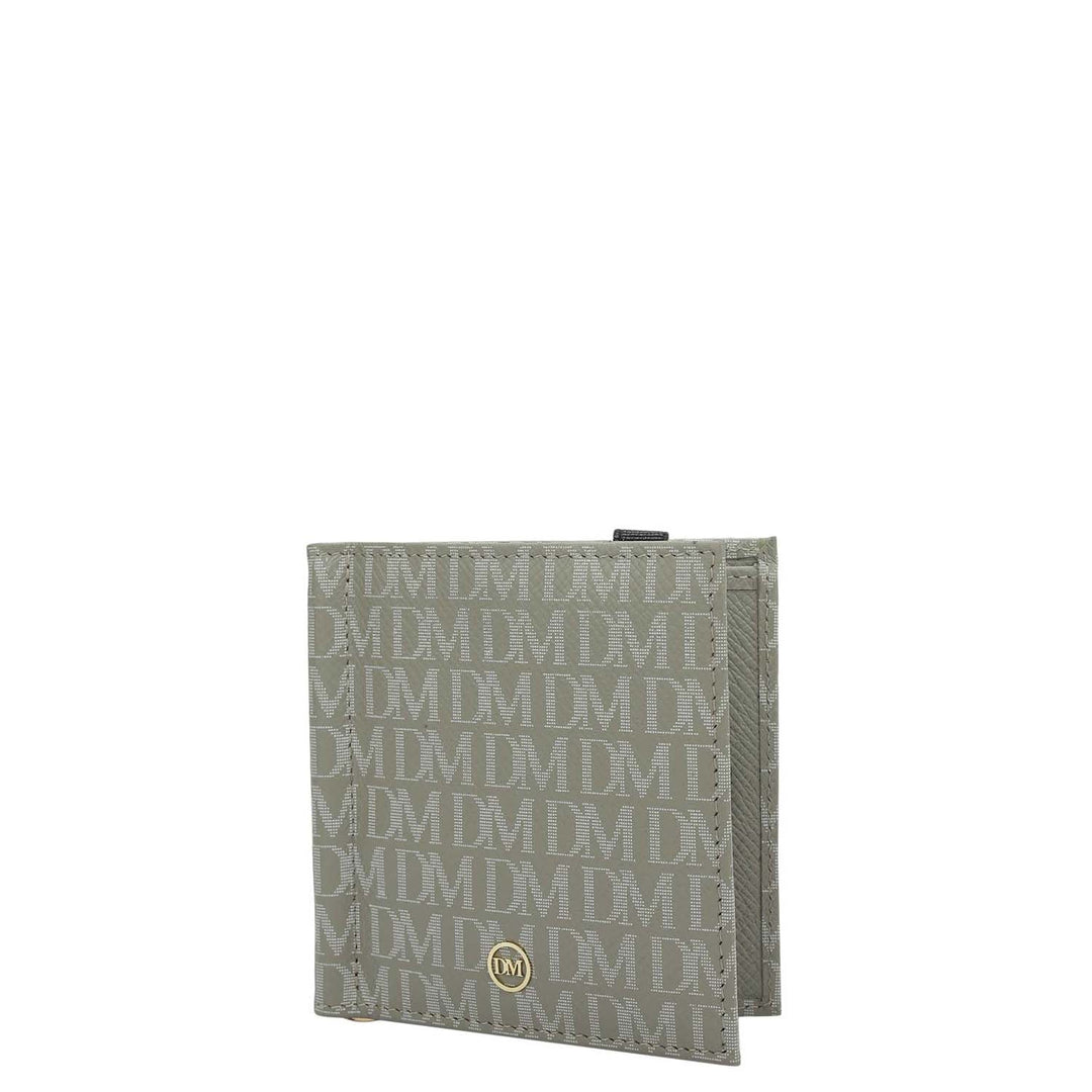 Monogram Leather Money Clip - Stone Grey