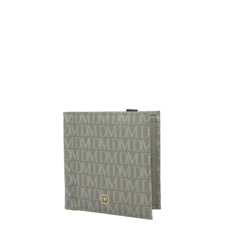 Monogram Leather Money Clip - Stone Grey